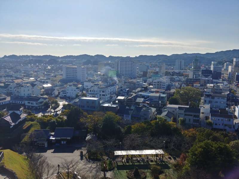 天守からの掛川市街地